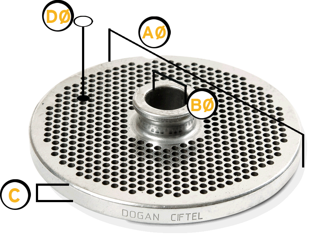 Doğan Çiftel No 12 / 4,5 mm Süzgeç Kıyma Makinesi Aynası