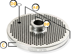 Doğan Çiftel No 12 / 5 mm Süzgeç Kıyma Makinesi Aynası