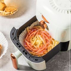 BUFFER® 50 Adet Air Fryer Pişirme Kağıdı Tek Kullanımlık Yağ Geçirmez Yuvarlak Tabak Model PVC