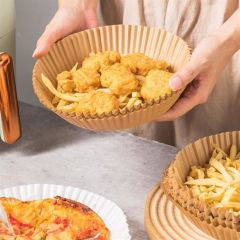 BUFFER® 50 Adet Air Fryer Pişirme Kağıdı Tek Kullanımlık Yağ Geçirmez Yuvarlak Tabak Model PVC