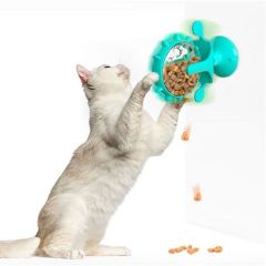 Buffer® Vantuzlu Zilli İnteraktif Dönebilen Mama Kaplı Renkli Eğlenceli Eğitici Kedi Oyuncağı