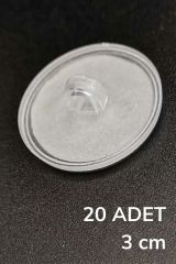 BUFFER® 20 Adet Şeffaf Yuvarlak 3 Cm Çaplı Güçlü Disk Yapışkanlar