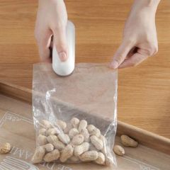 BUFFER® Taşınabilir Pilli Kullanışlı Poşet Kapatıcı Klips Ev Tipi Mini Poşet  Kapama Ve Yapıştırma C