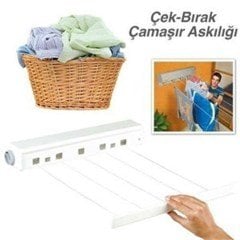 BUFFER® Pratik Portatif Yeni Nesil Çek As  Kolay Askılık 4 İpli Askılık