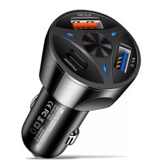 BUFFER® 55W 3 Port Usb Araç İçin Telefon Şarj Cihazı 3 Girişli Çakmaklık Adaptör-3.1A PD 20W QC 3.0