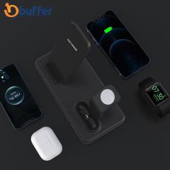 BUFFER® 3'ü 1 Arada Kablosuz Masaüstü Şarj Ünitesi Çok Fonksiyonlu Hızlı Şarj Ünitesi Şarj