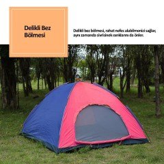 BUFFER® Kolay Kurulumlu Su Geçirmez Sineklikli Pratik Kamp Çadırı 2-3 Kişilik (200x150x110)