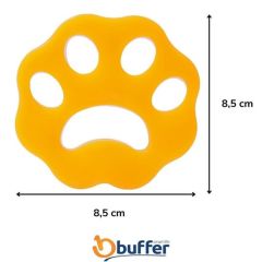 BUFFER® 2 Adet Evcil Hayvanlar ve Çamaşır Makinesi İçin Pati Şekilli Renkli Tüy Temizleme Aparatı