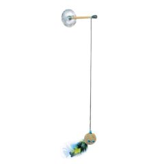 BUFFER® Kediler için Çok Renkli Zilli Vantuzlu Eğlenceli Olta Şekilli Kedi Oyuncağı
