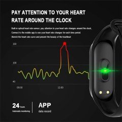 BUFFER® M4 Akıllı Bileklik Band M4 Su Geçirmez Renkli Ekran Bileklik