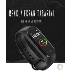 BUFFER® M4 Akıllı Bileklik Band M4 Su Geçirmez Renkli Ekran Bileklik