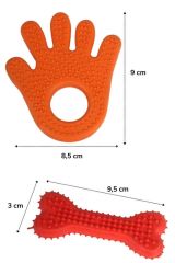 BUFFER®  Hand&Bone Evcil Hayvanlar İçin İkili Diş Kaşıma Çiğneme Oyuncağı