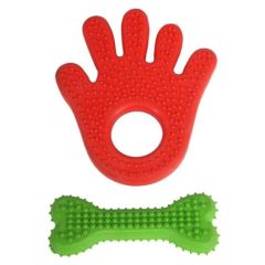 BUFFER®  Hand&Bone Evcil Hayvanlar İçin İkili Diş Kaşıma Çiğneme Oyuncağı