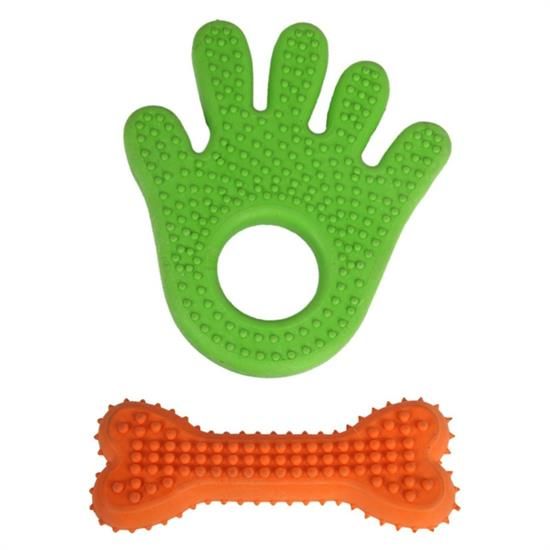 BUFFER®  Hand&Bone Evcil Hayvanlar İçin İkili Diş Kaşıma Çiğneme Oyuncağı