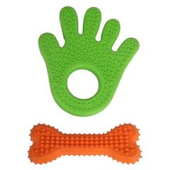 BUFFER®  Hand&Bone Evcil Hayvanlar İçin İkili Diş Kaşıma Çiğneme Oyuncağı
