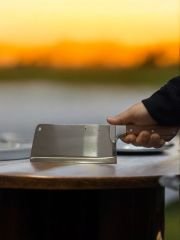 Cumhur Çelik Ecco 61920 Satır, Kurban Et Kemik Parçalama Satırı, Paslanmaz, Ahşap Sap