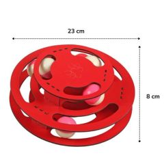 BUFFER® 3 Katlı Komik Oyuncak Kediler İçin Sert Ahşap Aktivite Oyuncağı