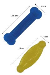 BUFFER® Kemik Şekilli Renkli Köpekler İçin 2&1 Diş Kaşıma Ve Oyun Kemiği