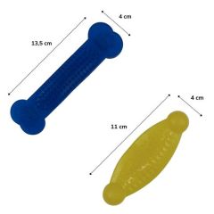 BUFFER® Kemik Şekilli Renkli Köpekler İçin 2&1 Diş Kaşıma Ve Oyun Kemiği