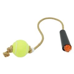 BUFFER® Tenis Toplu Diş Halatı Diş Kaşıma Köpek Oyuncağı Tenis Toplu Halat Çekme 2 kişilik  Oyun