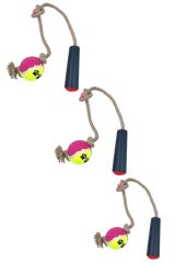 BUFFER® Tenis Toplu Diş Halatı Diş Kaşıma Köpek Oyuncağı Tenis Toplu Halat Çekme 2 kişilik  Oyun