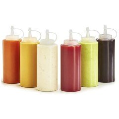 BUFFER® Şeffaf Kapaklı Sızdırmaz Yağlık Sosluk Şişesi Plastik Yağdanlık 400 ml. AP-9028
