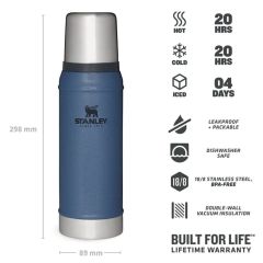 Stanley Klasik Vakumlu Paslanmaz Çelik Termos 0.75 LT 0,75 LT - Koyu Mavi