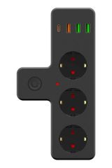 BUFFER® Termal Akım Korumalı 3 Adet Soket,3 Adet USB ve 1 Adet Type-C Girişli 20w Priz Model 3397