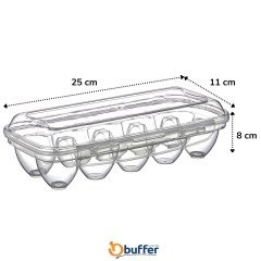 BUFFER® 10 Bölmeli Kilitli Kapaklı Yumurtalık Saklama Kutusu YU110