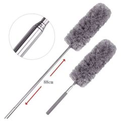 Buffer 140 Cm Teleskopik Uzatılabilir Mikrofiber Yumuşak Başlıklı Gri Toz Alma Fırçası  Toz Püskülü