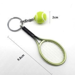 BUFFER® Gerçekçi Tenis Raketi Tasarımlı Şık Anahtarlık Kolye Çanta Süsü Tennis Keychain