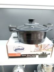 Gülsan 24 cm Vakumlu Buharlı Basık Seramik Düdüklü Tencere (4 LT)