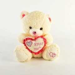 Vardem ABL08651 Peluş 25 Cm Kalpli Ayı BEYAZ