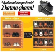BUFFER® Tekli Çift Katlı Ayakkabı Düzenleyici Ayakkabı Terlik Rampası
