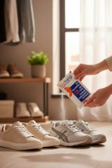 2'li Set Ayakkabı Koku Giderici + Ahşap Saplı Topuk Törpüsü Nasır Zımparası 22x4,5cm