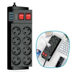 BUFFER® Deprem Pratik Elektronik Seti 1.5 Mt Şarj Kablosu+El Feneri+Takviye Kablosu+Uzatma Kablosu
