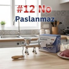 12'lik Paslanmaz Çelik Kıyma Makinesi Kollu – Dayanıklı ve Hijyenik Makina