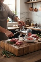 22'lik Full Paslanmaz Çelik Kıyma Makinesi Kollu Manuel – Dayanıklı ve Hijyenik Makina