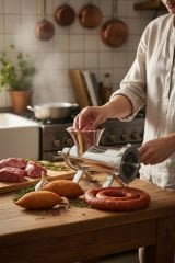 22'lik Full Paslanmaz Çelik Kıyma Makinesi Kollu Manuel – Dayanıklı ve Hijyenik Makina