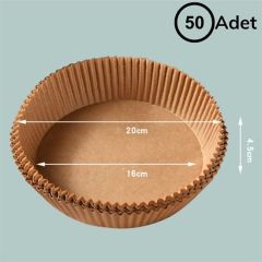 BUFFER® Gri Pişirme Matı 20 Cm Ve 100 Adet Kullan-At Air Fryer Pişirme Kağıdı Yuvarlak Delikli