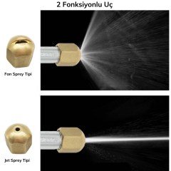 BUFFER® Alüminyum Water Jet Yüksek Basınçlı Su Püskürtme Oto Yıkama Tabancası Bahçe Sulama Aracı 75 cm