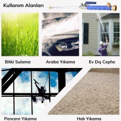 BUFFER® Alüminyum Water Jet Yüksek Basınçlı Su Püskürtme Oto Yıkama Tabancası Bahçe Sulama Aracı 75 cm