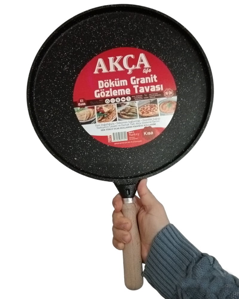 Akça Granit Döküm Gözleme Bazlama Tavası 36 cm