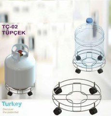 BUFFER® Tekerlekli Tüp Saksı ve Damacana Altlığı Taşıyıcısı El Arabası