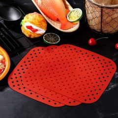 BUFFER® Airfryer Kare Model Pişirme Matı Kırmızı ve Kare Model Pişirme Matı Siyah 21,5cm