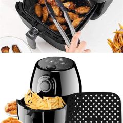BUFFER® Airfryer Kare Model Pişirme Matı Kırmızı ve Kare Model Pişirme Matı Siyah 21,5cm