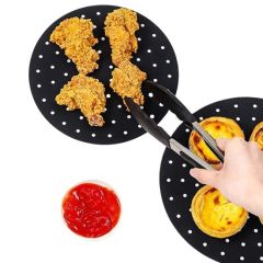 BUFFER® Airfryer Yuvarlak Model Pişirme Matı Kırmızı ve Yuvarlak Model Pişirme Matı Siyah 23cm
