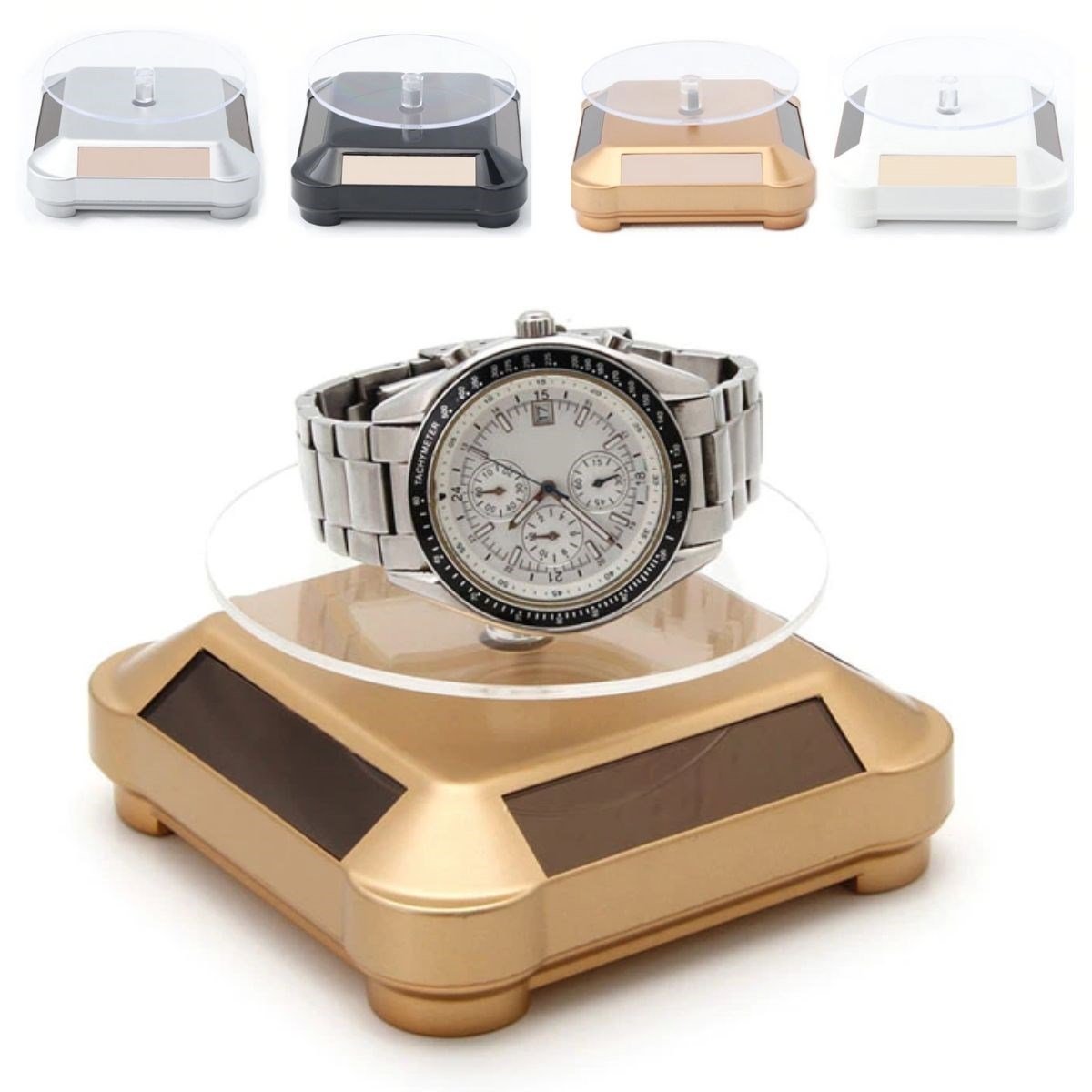 BUFFER® Güneş Enerjili Solar 360 Derece Dönen Vitrin Stand Döner Tabla