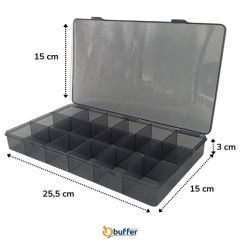 BUFFER® 18 Bölmeli Dikdörtgen  Yüzük, Çoklu Kolye, Bileklik DüzenleyiciTakı Organizeri Takı Kutusu