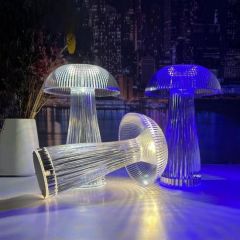 BUFFER® Mantar Model USB Şarjlı Dokunmatik 3 Farklı Işık Modlu Masa Üstü Kristal Akrilik Lamba Led